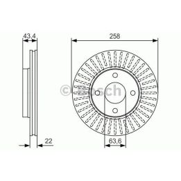Ön Havalı Fren Diski 258 Mm Ford Focus Fiesta İçin (1995-) - BOSCH 0986479R64