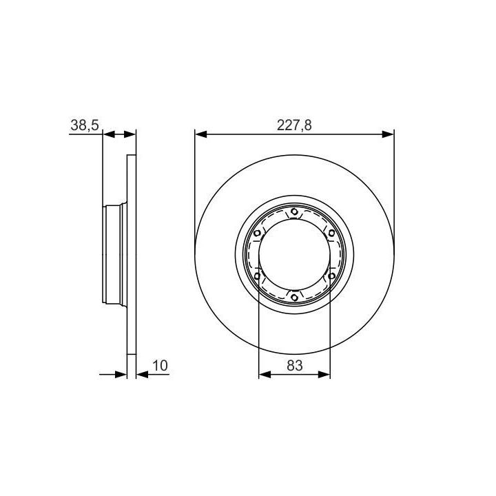 Ön Fren Diski 6 Delik 228 Mm Dacia Duster Renault R12 R18 Pick Up İçin (2000-) - BOSCH 0986479R65