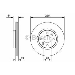 Ön Havalı Fren Diski 4 Delik 280 Mm Renault Clio Megane Scenic Captur Laguna İçin (1996-) - BOSCH 0986479R67