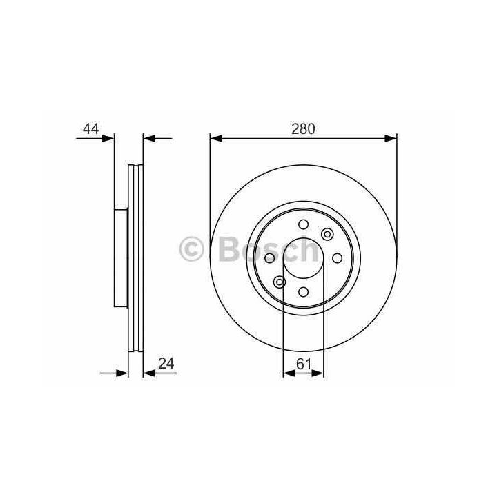Ön Havalı Fren Diski 4 Delik 280 Mm Renault Clio Megane Scenic Captur Laguna İçin (1996-) - BOSCH 0986479R67