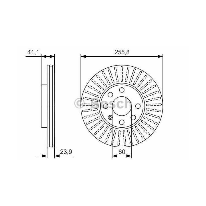 Ön Havalı Fren Diski Aynası 4 Bijon Opel Astra G 1.4 1.6 1.8 İçin (1998-2008) - BOSCH 0986479R76
