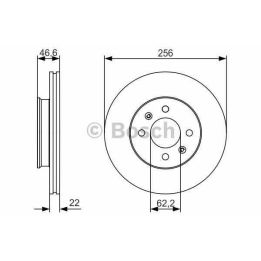 Ön Havalı Fren Diski 256 Mm Hyundai Accent Era Kia Rio II İçin (2005-) - BOSCH 0986479R77