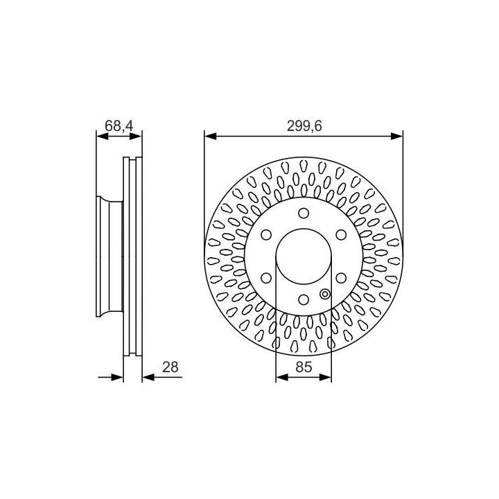 Ön Havalı Fren Diski 5 Delikli Mercedes Sprinter II VW Crafter İçin (2006-2016) - BOSCH 0986479R78