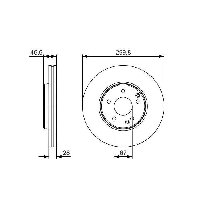 Ön Fren Diski Mercedes-Benz W203 CL203 C209 W210 R170 İçin - BOSCH 0986479R79