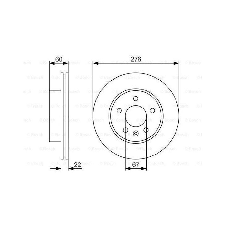 Ön Fren Diski Mercedes V-Class 638/2 Vito 638 İçin (1997-2003) - BOSCH 0986479R95