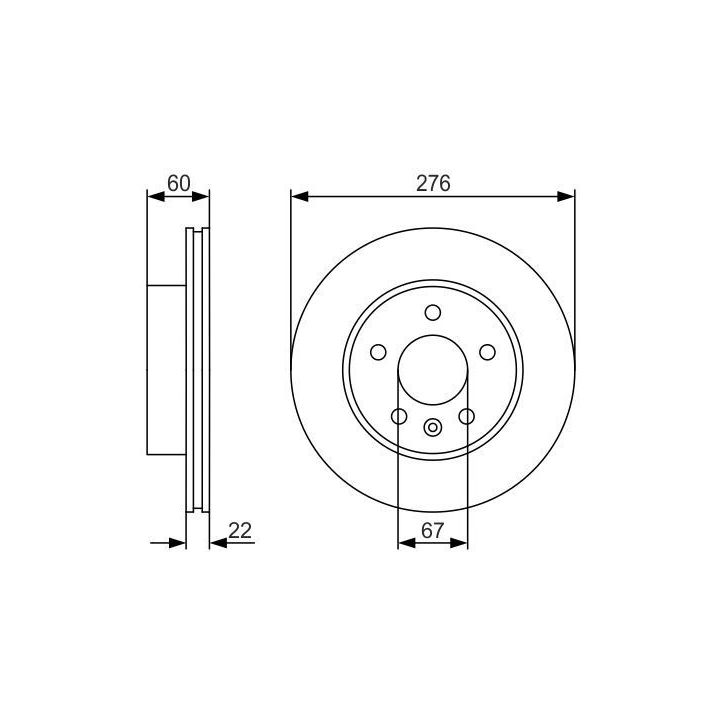 Ön Fren Diski Mercedes V-Class 638/2 Vito 638 İçin (1997-2003) - BOSCH 0986479R95