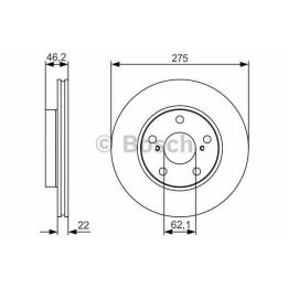 Ön Havalı Fren Diski 5 Bijon 275 Mm Toyota Auris Corolla İçin (2002-) - BOSCH 0986479R97
