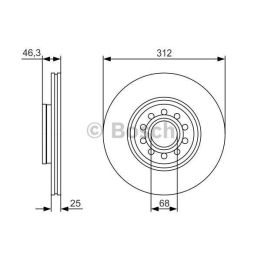 Ön Havalı Fren Diski Passat Superb A4 A6 İçin (1996-2009) - Bosch 0986479S23