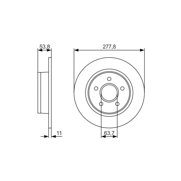 Arka ABS'li Fren Diski Ford Connect Tourneo İçin (2002-) - Bosch 0986479S51