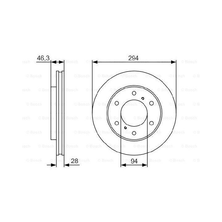 Ön Fren Diski Mitsubishi L200 4x4 Pajero İçin (2006-2013) - Bosch 0986479S63