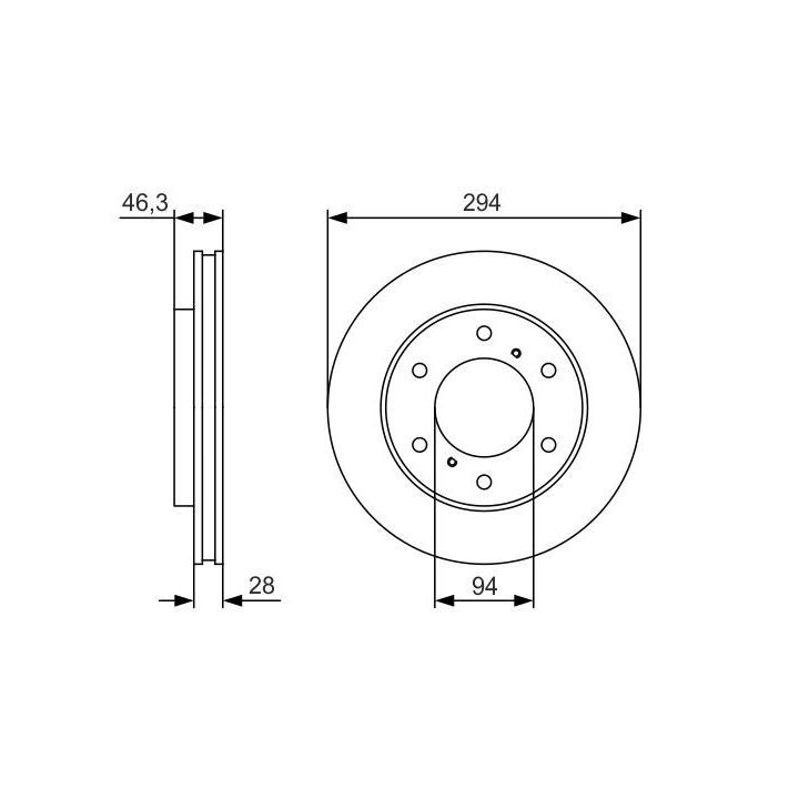 Ön Fren Diski Mitsubishi L200 4x4 Pajero İçin (2006-2013) - Bosch 0986479S63