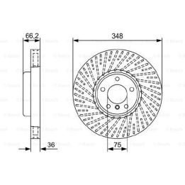 Ön Sol Havalı Fren Diski BMW F07 F10 F11 5 Serisi, F06 7 Serisi İçin (2009-) - BOSCH 0986479W19