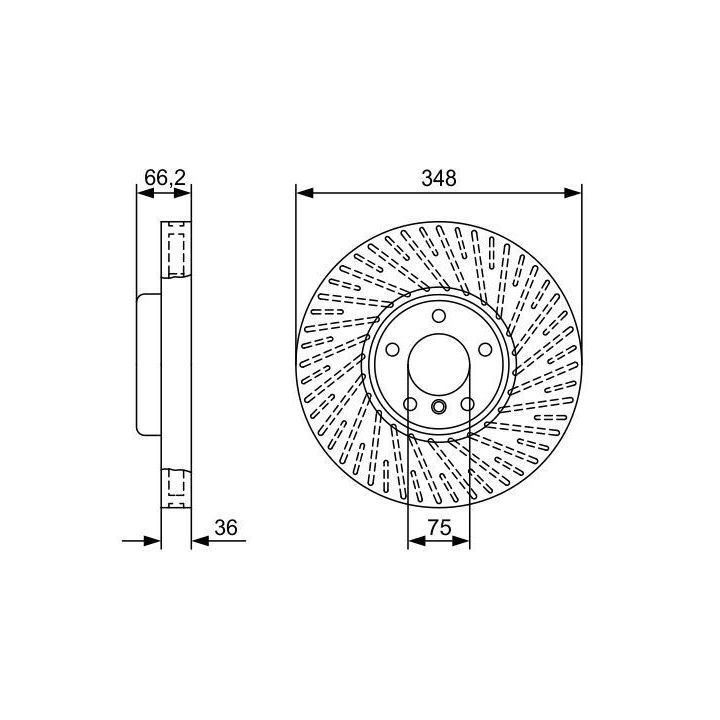 Ön Sağ Havalı Fren Diski BMW F07 F10 F11 5 Serisi, F06 7 Serisi İçin (2009-) - BOSCH 0986479W20