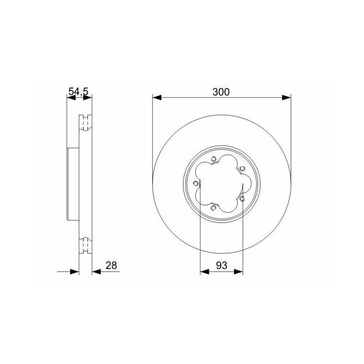 Ön Havalı Fren Disk Aynası Ford Transit V348 3.2 200PS Önden Çeker İçin (2006-) - BOSCH 0986479307