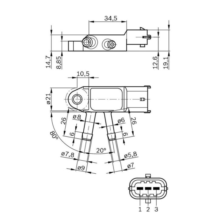 Basınç Sensörü Renault Koleos Nissan Qashqai 2.0DCI İçin (2007-2012) - BOSCH 0281002772