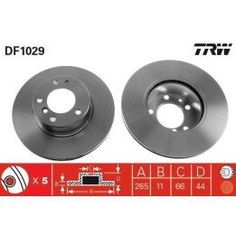 TRW Fren Disk Arka I Renault: Laguna I (b56_, 556_), Laguna I Grandtour (k56_), Safrane I (b54_), Safrane II (b54_) 1996-2003