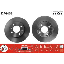 TRW Fren Disk Ön I Dodge: I 10 - Hyundai: I10 (ba, Ia), I10 (pa) - Kia: Picanto (sa), Picanto (ta) - : Suria, Sutera 2007-2013