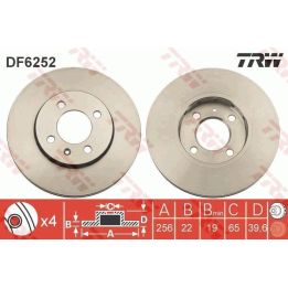 TRW Fren Disk Ön I Seat: MII (kf1) - Skoda: Citigo - Volkswagen: Load Up (121, 122, Bl1, Bl2), Up (121, 122, Bl1, Bl2) 2015-2019