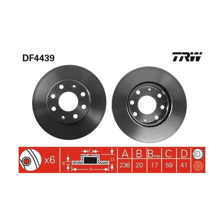 TRW Takım - Fren Diski Ön Havalı 236mm Chevrolet Aveo Kalos Spark Daewoo Kalos Barina (2005 - +)