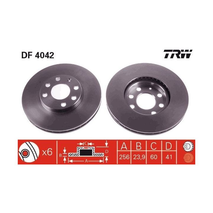 TRW Takım - Fren Diski Ön Havalı 256mm Opel Astra G 1.4I 1.6I (09/97-08/00)