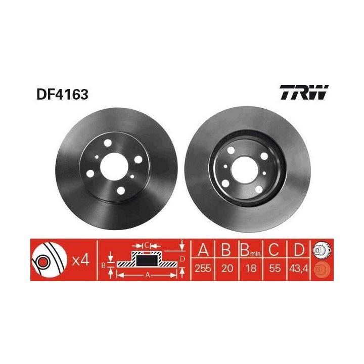 TRW Takım - Ön Fren Diski Toyota Yaris D4 D 06-11 Havalı