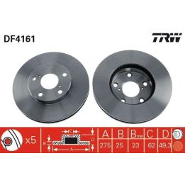 TRW Fren Disk Ön I Toyota: Rav 4 II (a2) 2003-2008