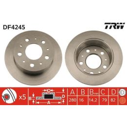 TRW Takım - Fren Diski Arka 280mm Ducato 18 08 (245..) Jumper [u5] Boxer [u5] 2.8hdi 2004-+