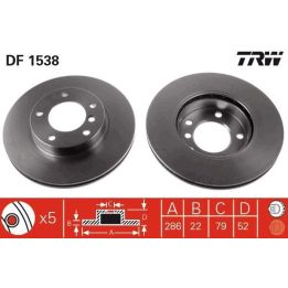 TRW Takım - Fren Diski Ön Havalı 286mm (Bmw) E36 3.18 3.20