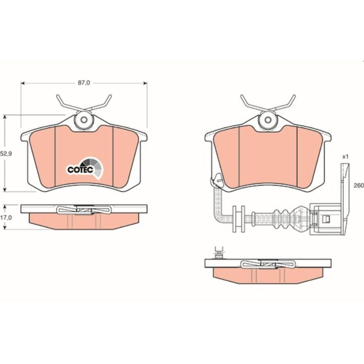 TRW Disk Balata Arka Seat Ibiza III (6l1) - Skoda Fabia I (6y2), Fabia I Combi (6y5), Fabia I Saloon (6y3) - VW: Polo 9N, 00-06