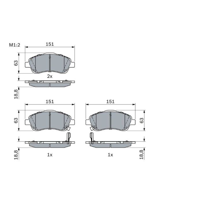 Fren Balatası Toyota Avensis Corolla Verso İçin - BOSCH 0986494054
