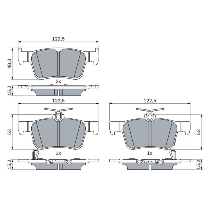 Ön Fren Balatası Honda Civic 1.5 1.6 2.0 Modelleri İçin (2015-) - BOSCH 0986424807