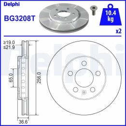 Ön Delikli Fren Diski (Çift) Audi A1 A2 A3, Seat Leon, Skoda Octavia, VW Golf ve Diğer Modeller İçin - DELPHİ BG3208