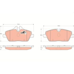 Ön Disk Balata BMW 1 Serisi E81 E82 E87 E88 Mini R50 R53 R55 R56 R57 İçin (2011-2012) - TRW GDB1611