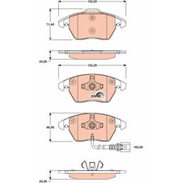 Ön Disk Balata Audi TT Roadster TT A1 A3 Sportback İçin (2006-2014) - TRW GDB1807