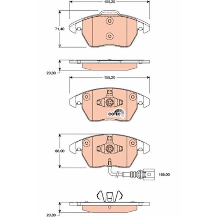 Ön Disk Balata Audi TT Roadster TT A1 A3 Sportback İçin (2006-2014) - TRW GDB1807