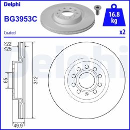 Ön Fren Aynası Takımı Audi A3 TT Seat Leon Skoda Octavia VW Golf Jetta Passat İçin (2003-) - DELPHİ BG3953C