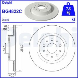 Arka Fren Diski Takımı Fiat Tipo İçin (2015-) - DELPHI BG4822C