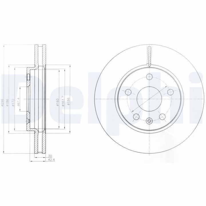 Ön Delikli Fren Diski Çiftli Paket Saab 9-5 Opel Insignia İçin (2008-) - DELPHI BG4187