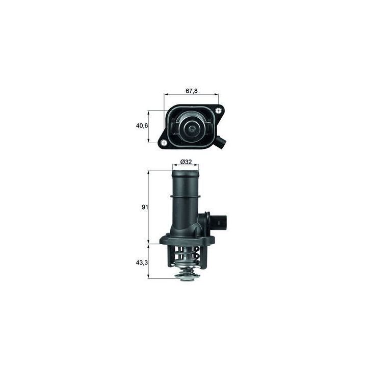 Komple Müşürlü Termostat Bora Golf 4 Polo A3 Cordoba Ibiza III Octavia 1.6 İçin (105 °C) - MAHLE TI16105