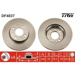 Fiat Palio Palio Weekend Siena Ön Fren Diski Takımı - TRW DF4037